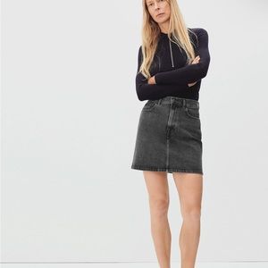 Everlane Way-High Jean Skirt Charcoal